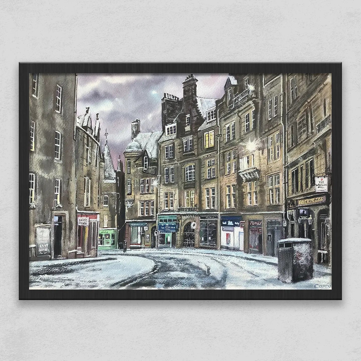 Edinburgh city in the snow