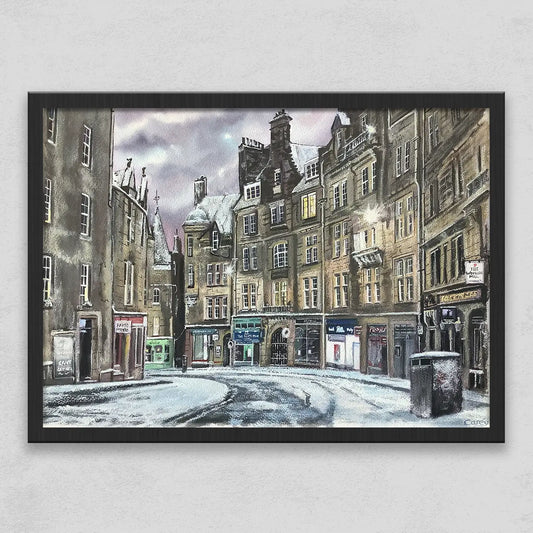 Edinburgh city in the snow